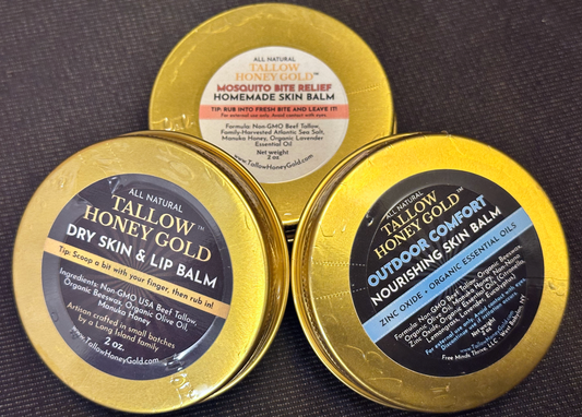 THE SUMMER BUNDLE (Tallow Honey Gold) [3 Different 2 oz. Skin Balms]